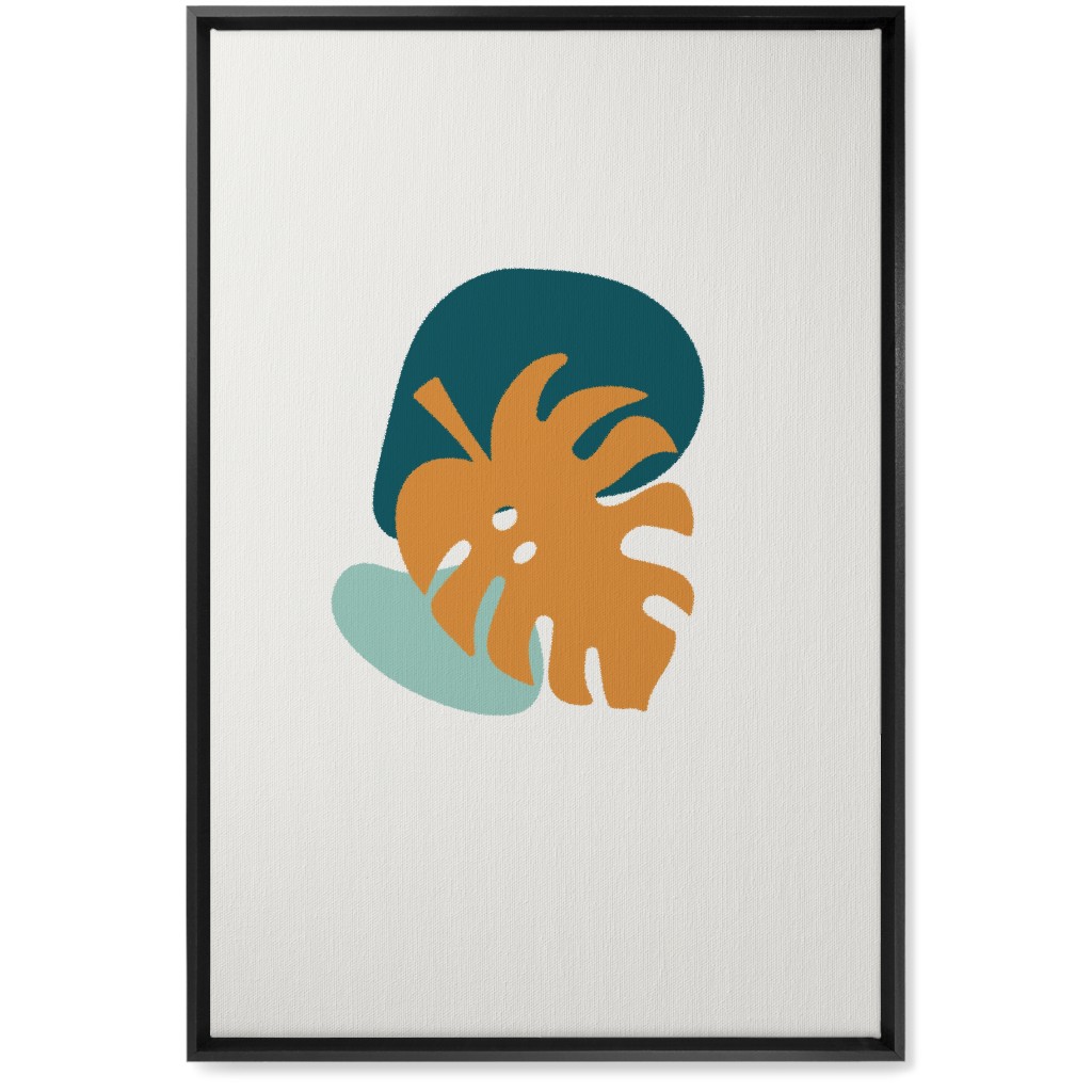 Shapes and Fern Leaf Ii Wall Art, Black, Single piece, Canvas, 20x30, Multicolor
