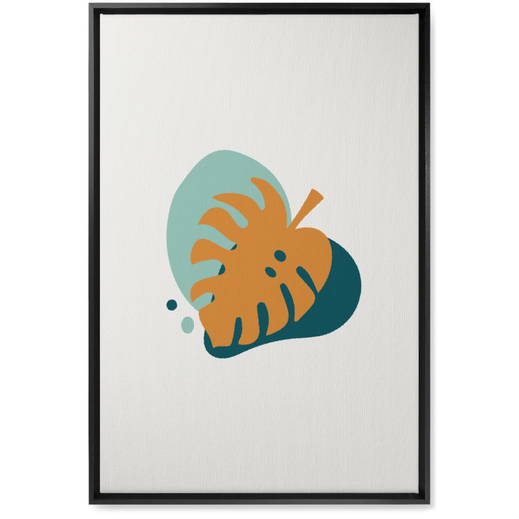 Shapes and Fern Leaf Iv Wall Art, Black, Single piece, Canvas, 20x30, Multicolor, Ink Spot