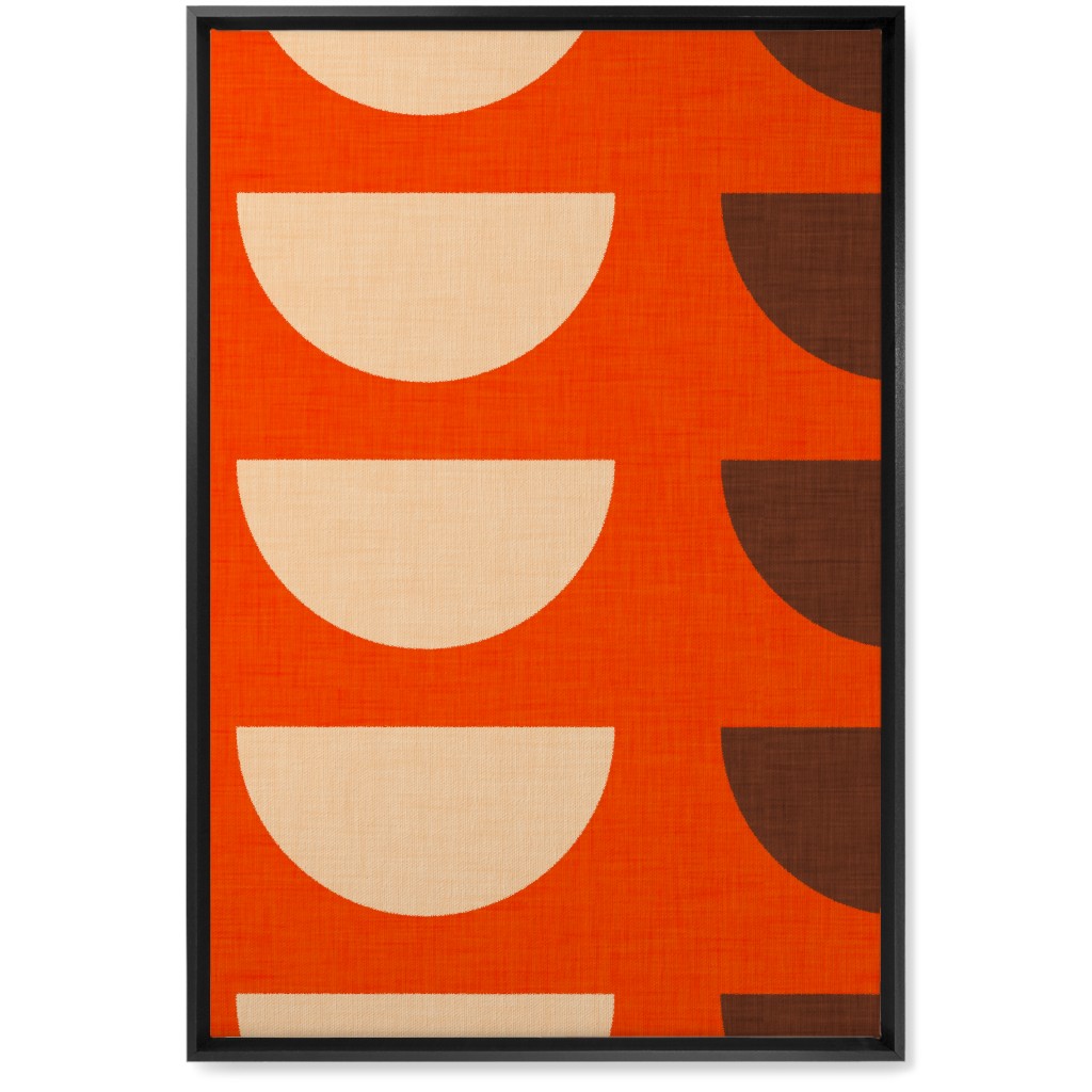 Half Moon Wall Art, Black, Single piece, Canvas, 20x30, Red, Coral