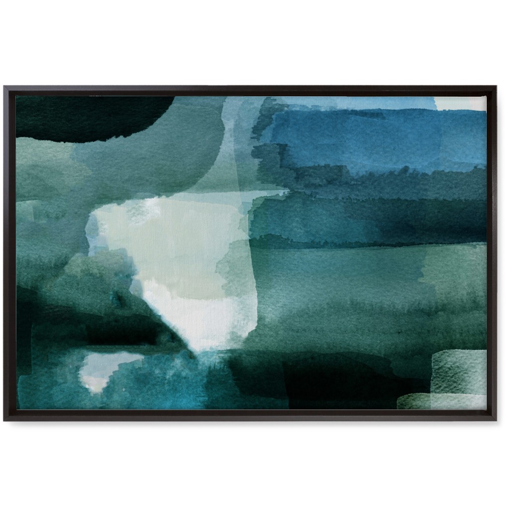 Abyss - Green and Blue Wall Art, Black, Single piece, Canvas, 20x30, Green