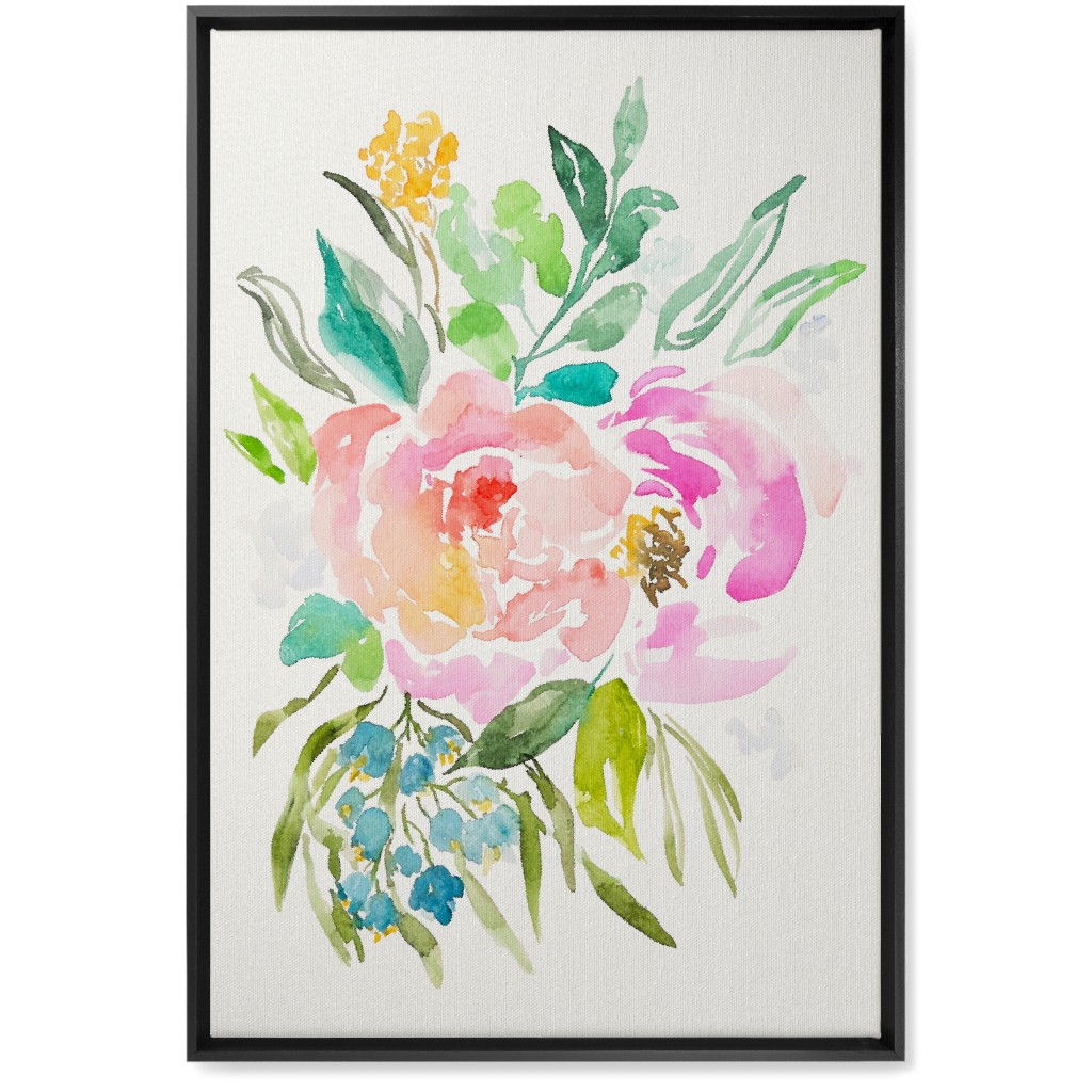 Joyous - Pink Wall Art, Black, Single piece, Canvas, 20x30, Multicolor