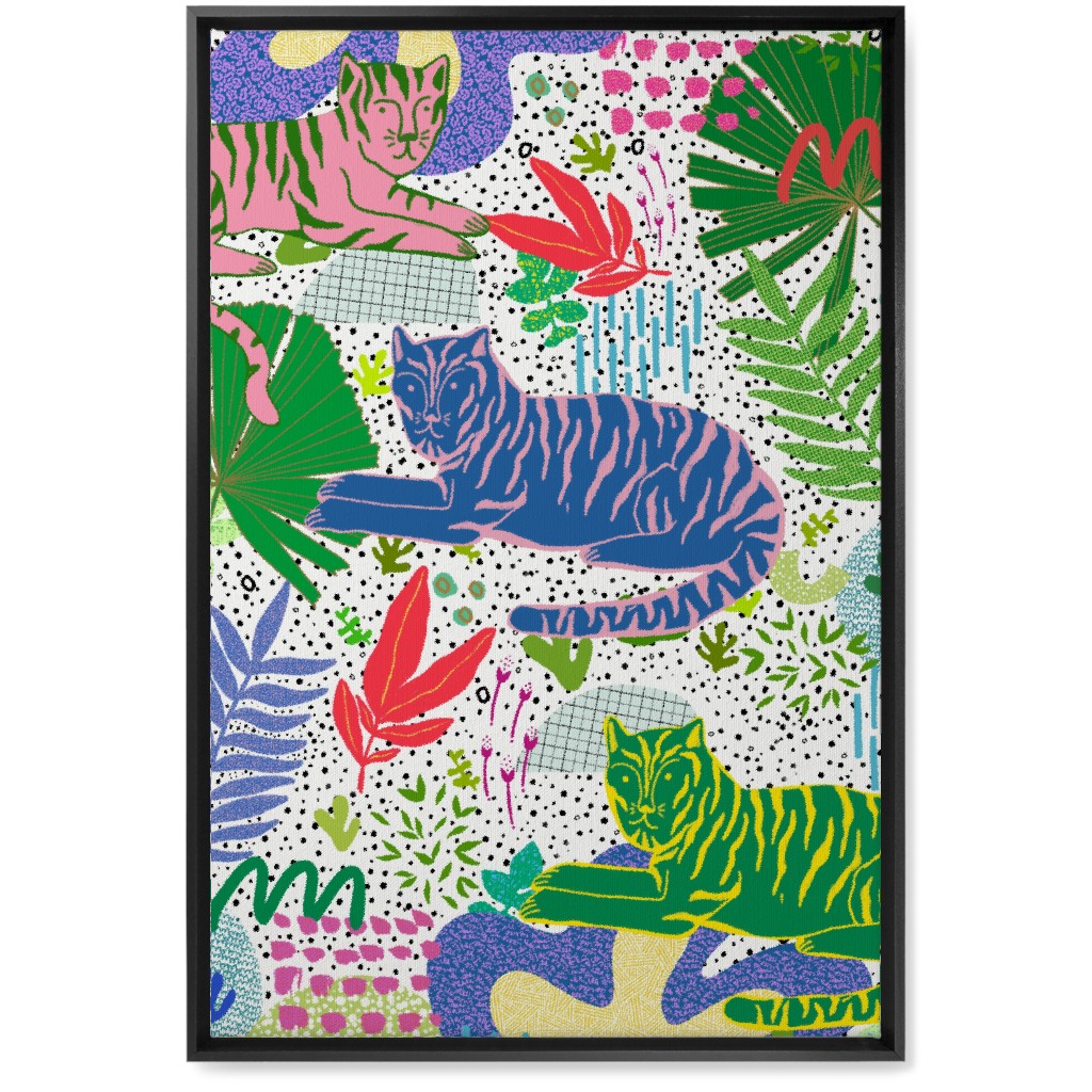 Deep in the Jungle - Multi Wall Art, Black, Single piece, Canvas, 20x30, Multicolor