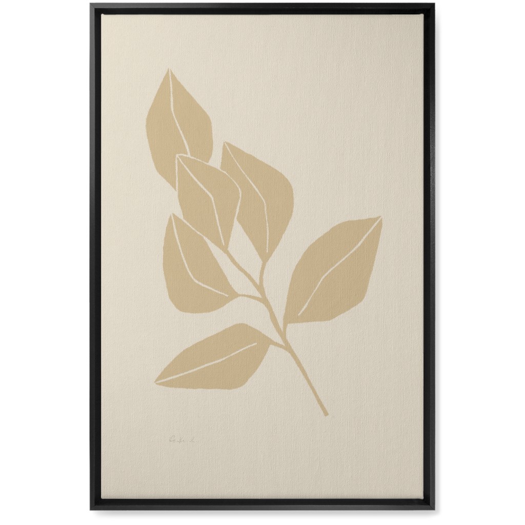 Botanical Ficus - Neutral Wall Art, Black, Single piece, Canvas, 20x30, Beige
