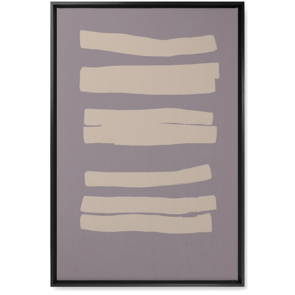 Bold Stripes Abstract Ii Wall Art, Black, Single piece, Canvas, 20x30, Purple