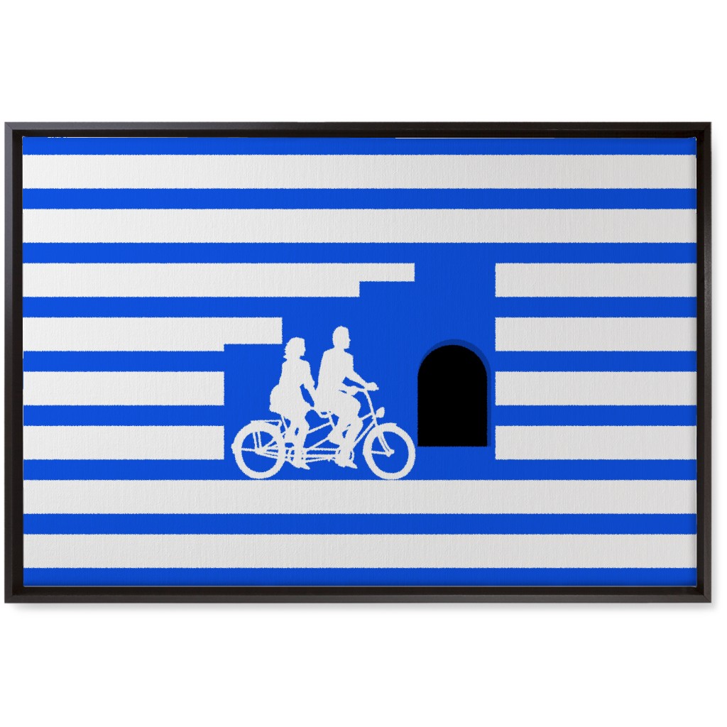 Riders Lovers - Blue Wall Art, Black, Single piece, Canvas, 20x30, Blue, True Blue