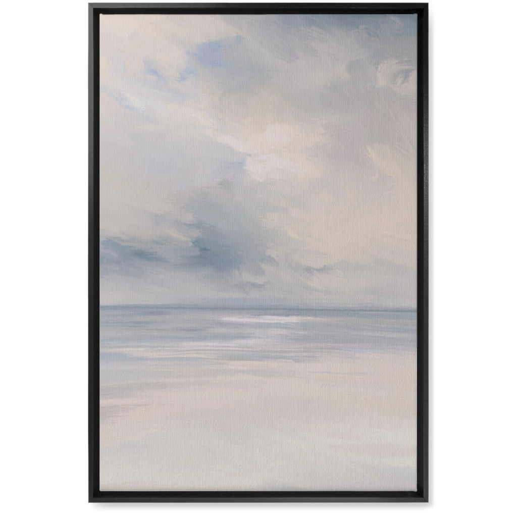 Beach Day - Neutral Wall Art, Black, Single piece, Canvas, 20x30, Blue