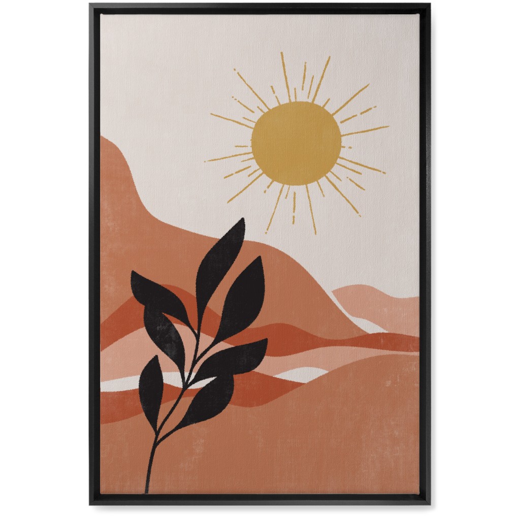Earthen Landscape - Terracotta Wall Art, Black, Single piece, Canvas, 20x30, Pink