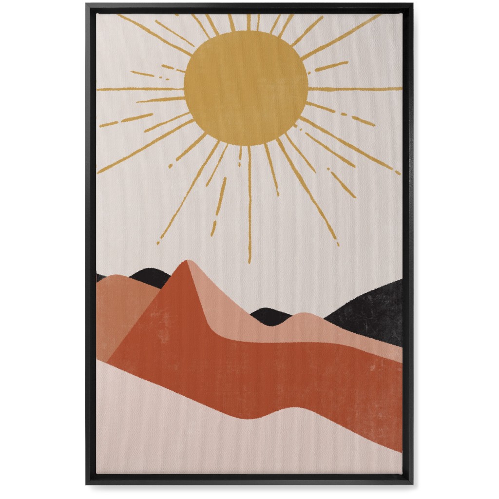 Earthen Vista - Terracotta Wall Art, Black, Single piece, Canvas, 20x30, Pink