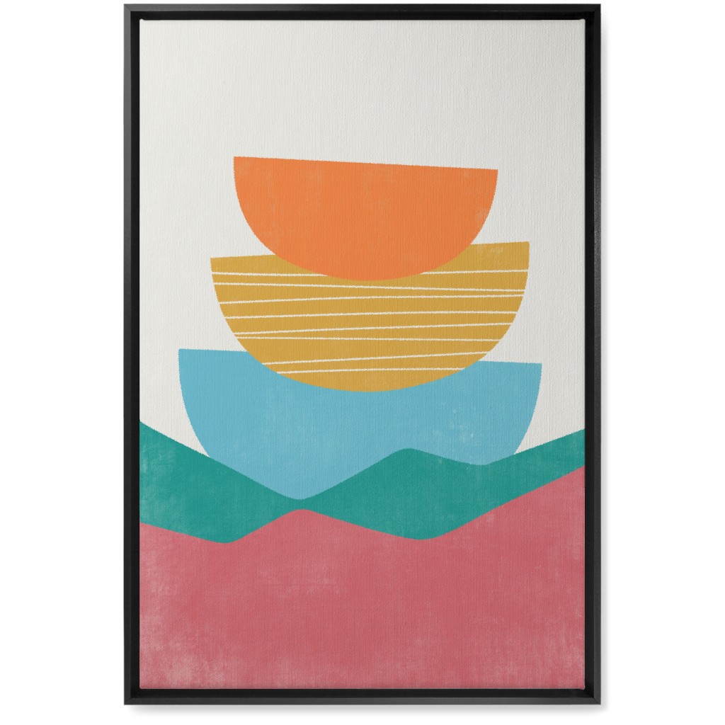 Flourish Abstract - Multi Wall Art, Black, Single piece, Canvas, 20x30, Multicolor