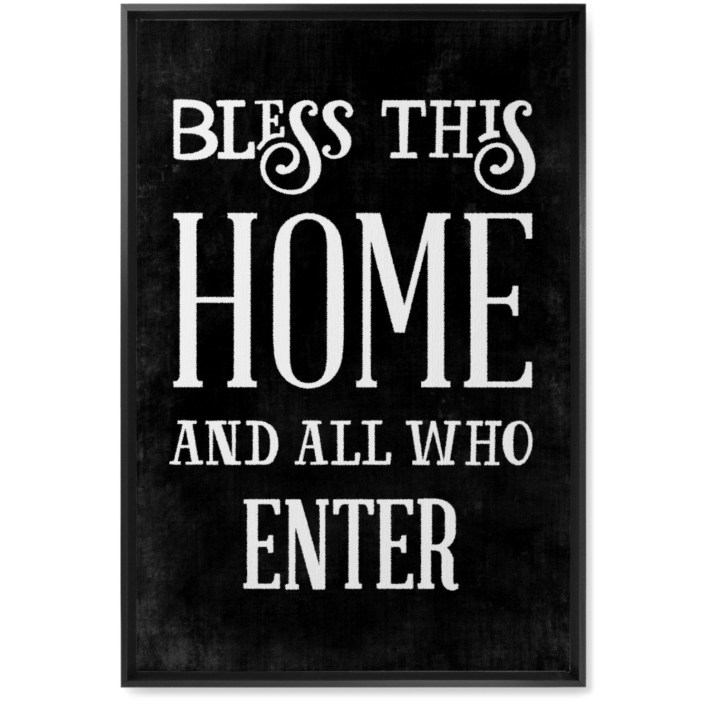 Bless This Home Wall Art, Black, Single piece, Canvas, 20x30, Black, Coal