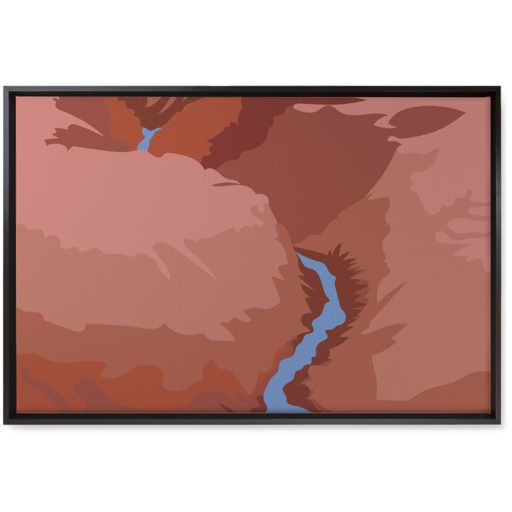 Winding Canyon River - Terracotta Wall Art, Black, Single piece, Canvas, 20x30, Brown, Brown