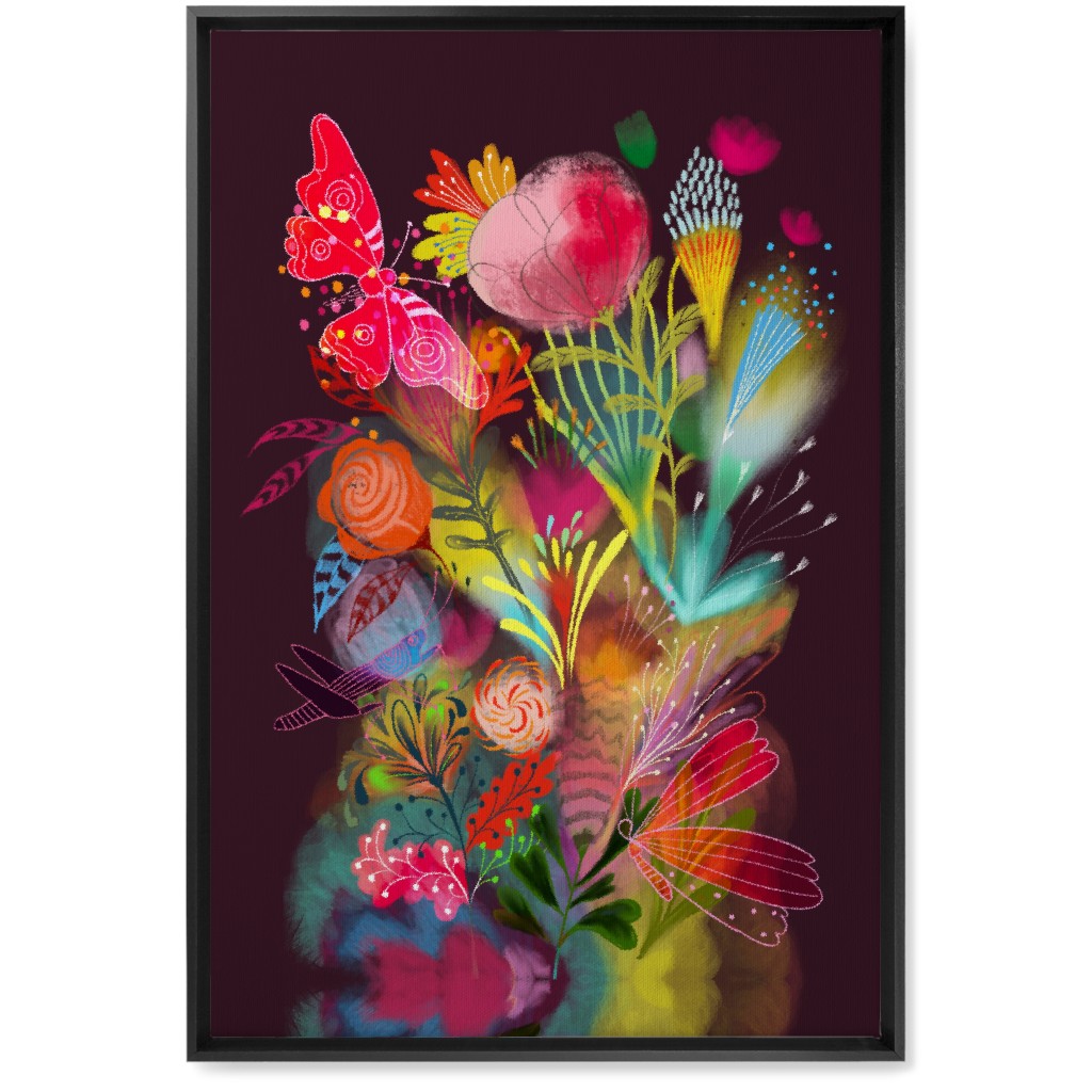 Tropical Magic Dream - Multi Wall Art, Black, Single piece, Canvas, 20x30, Multicolor