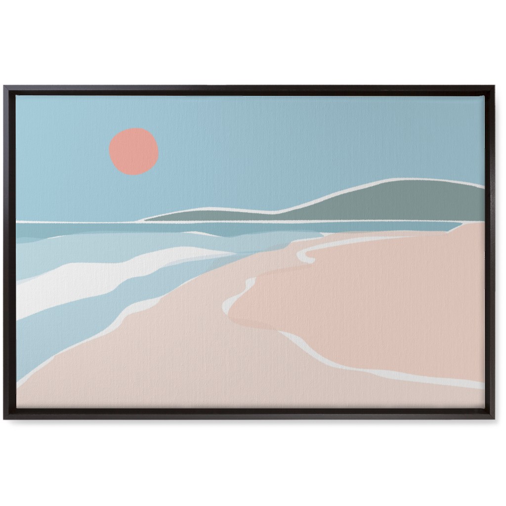 Beach Night Wall Art, Black, Single piece, Canvas, 20x30, Blue, Oasis