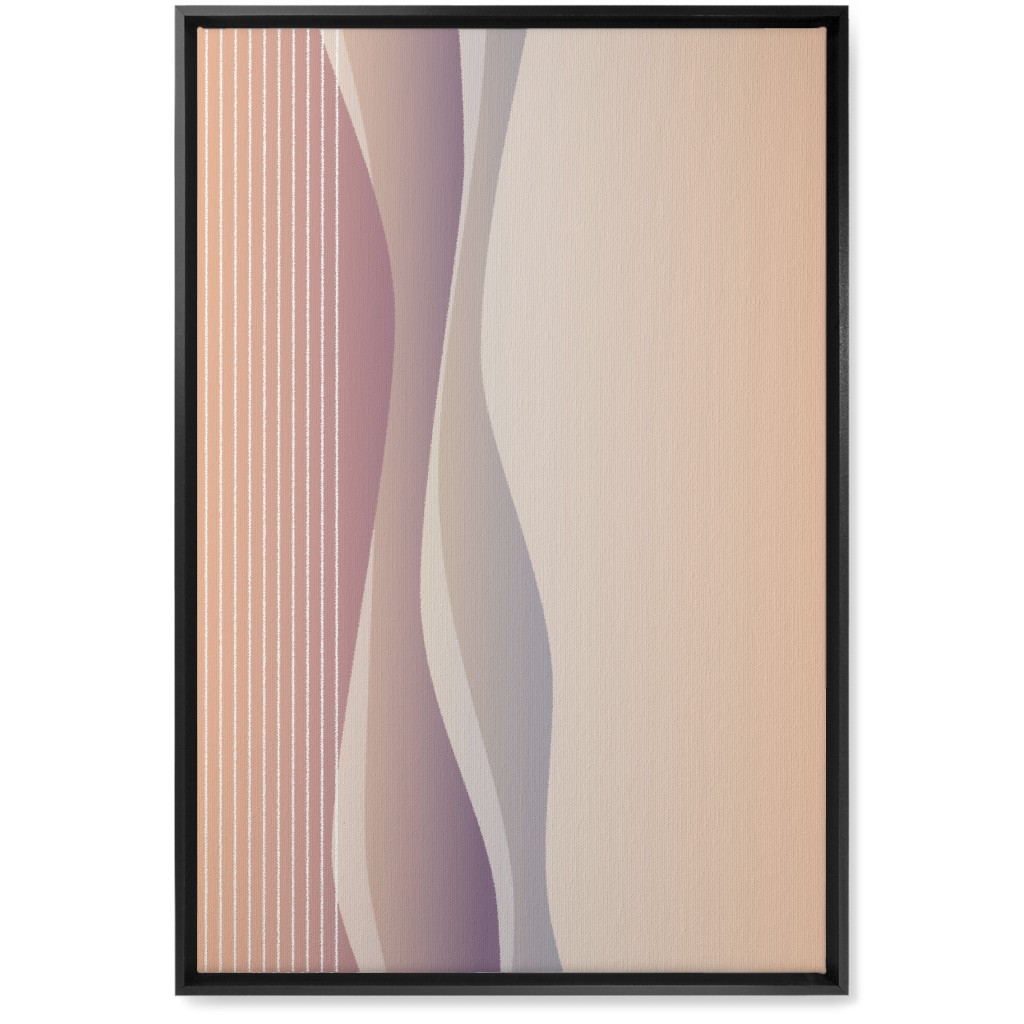 Curves Abstract - Neutral Wall Art, Black, Single piece, Canvas, 20x30, Pink, Bright Pink