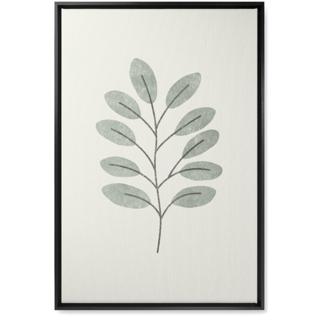 Botanical Greenery - Green Wall Art, Black, Single piece, Canvas, 20x30, Gray, Gray