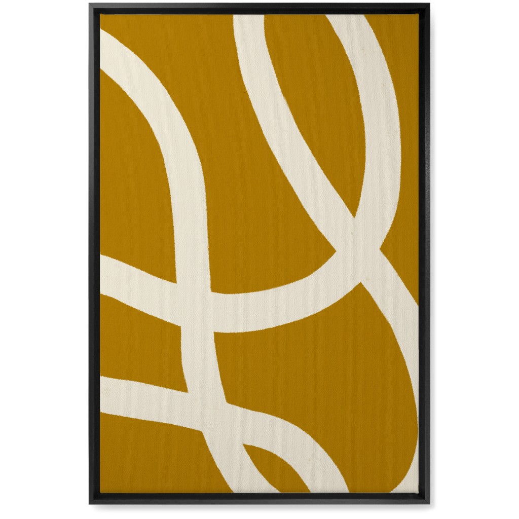 Tangled Brush Strokes I Wall Art, Black, Single piece, Canvas, 20x30, Yellow, Golden