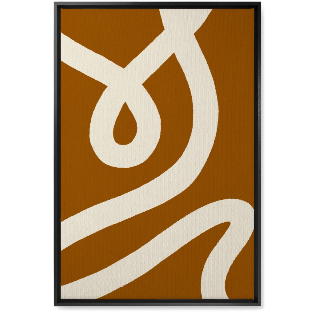 Tangled Brush Strokes V Wall Art, Black, Single piece, Canvas, 20x30, Orange, Earth