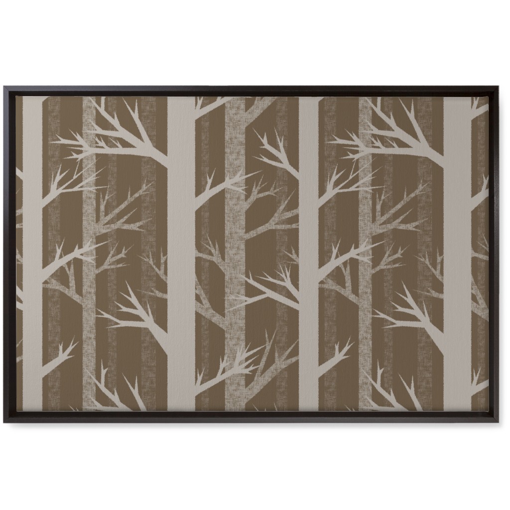Winter Woods - Fawn Wall Art, Black, Single piece, Canvas, 20x30, Brown, Brown