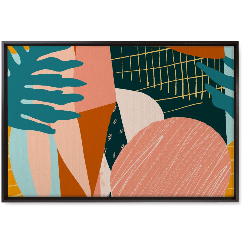 Abstract Collage - Multi Wall Art, Black, Single piece, Canvas, 20x30, Multicolor