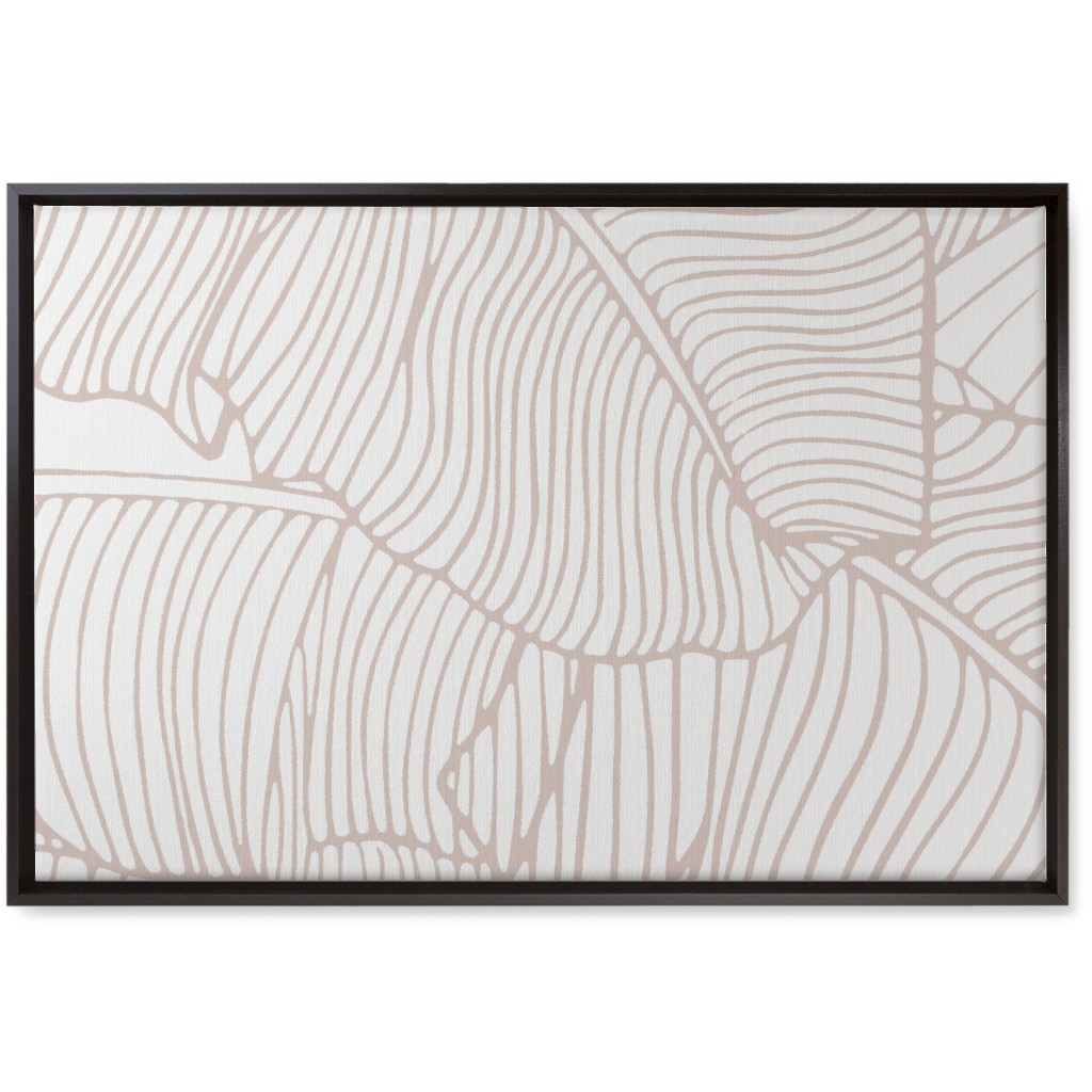 Banana Leaf - Blush Wall Art, Black, Single piece, Canvas, 20x30, Beige, Pearl