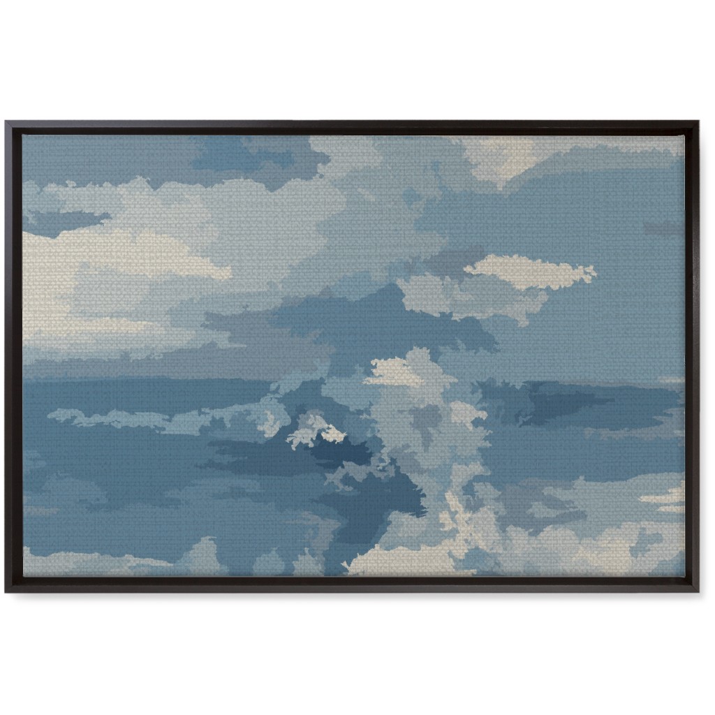 Rough Seas in My Dreams - Blue Wall Art, Black, Single piece, Canvas, 20x30, Blue, True Blue