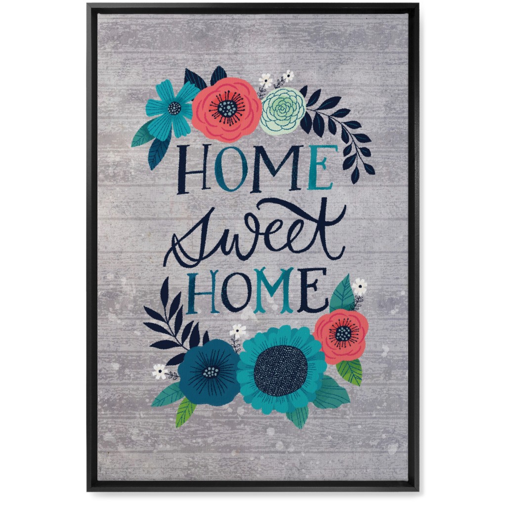 Home Sweet Home - Gray Wall Art, Black, Single piece, Canvas, 20x30, Gray