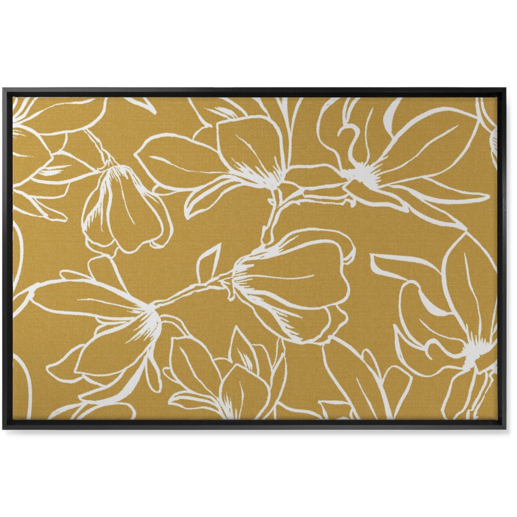 Magnolia Garden Wall Art, Black, Single piece, Canvas, 24x36, Brown