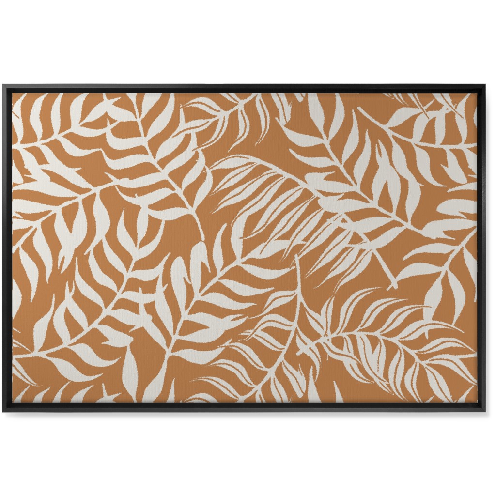 Moving Palms Wall Art, Black, Single piece, Canvas, 24x36, Orange