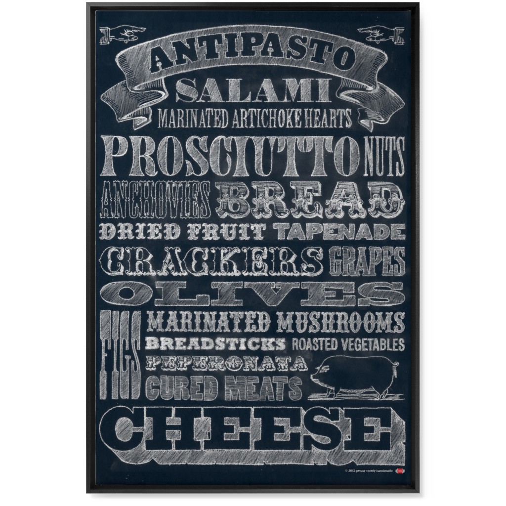 Antipasto - Black & White Wall Art, Black, Single piece, Canvas, 24x36, Black