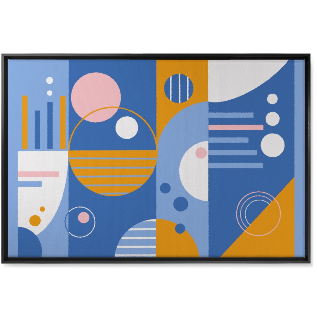 Abstract Playground - Multi Wall Art, Black, Single piece, Canvas, 24x36, Blue