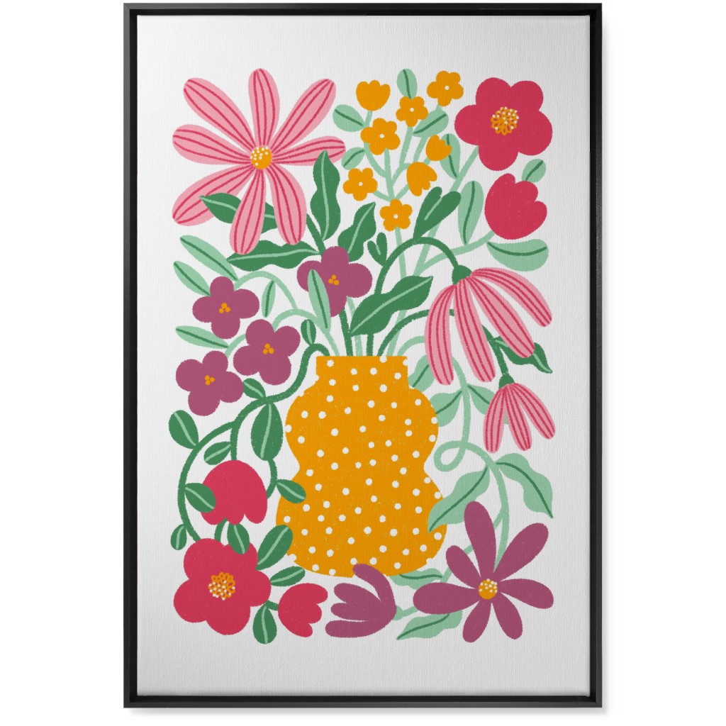 Earth Tones Bouquet Wall Art, Black, Single piece, Canvas, 24x36, Multicolor