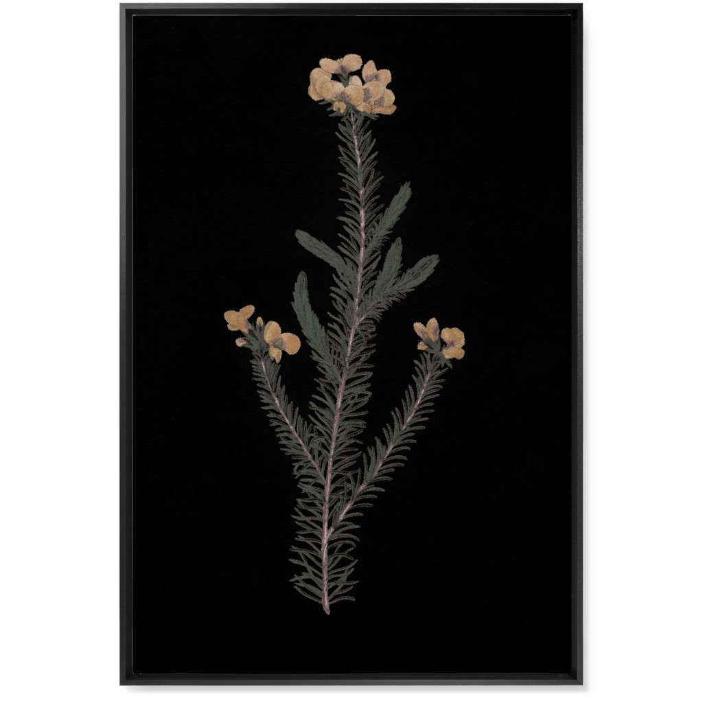 Midnight Botanical - Black and Green Wall Art, Black, Single piece, Canvas, 24x36, Black