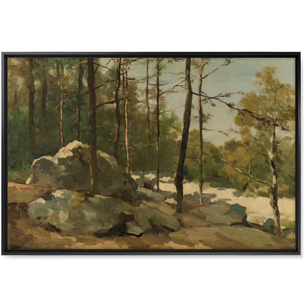Rocky Edge Wall Art, Black, Single piece, Canvas, 24x36, Green, Classic Green