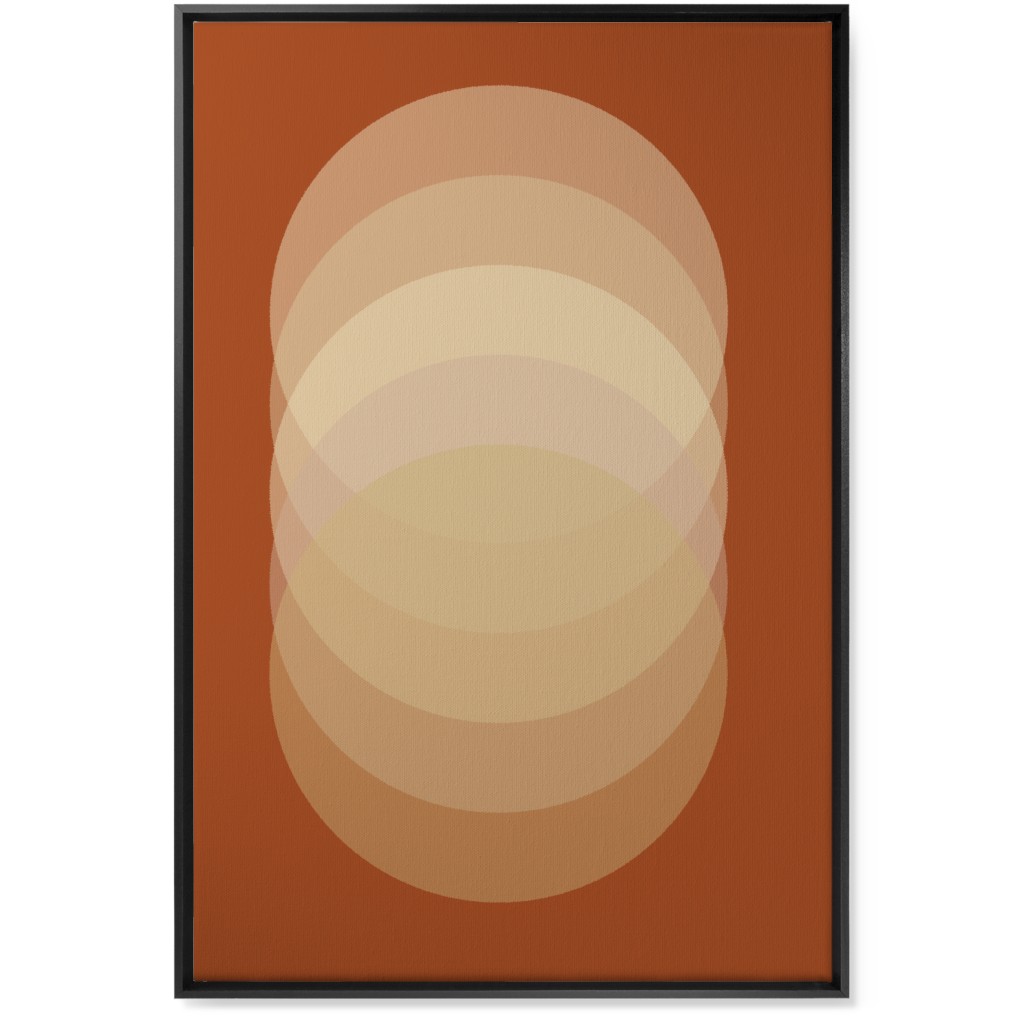 Abstract Sunrise - Orange Wall Art, Black, Single piece, Canvas, 24x36, Orange