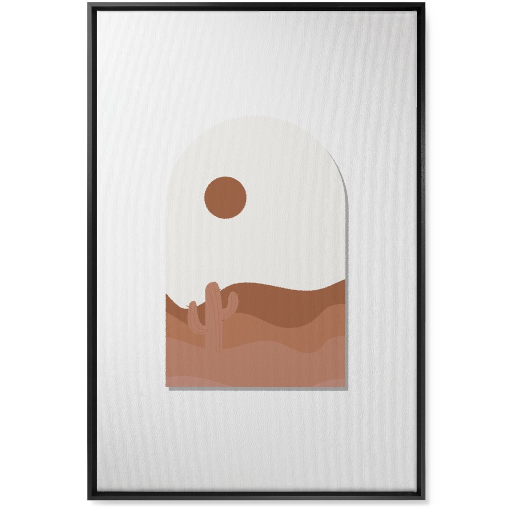 Abstract Landscapes in Windows Wall Art, Black, Single piece, Canvas, 24x36, Pink, White