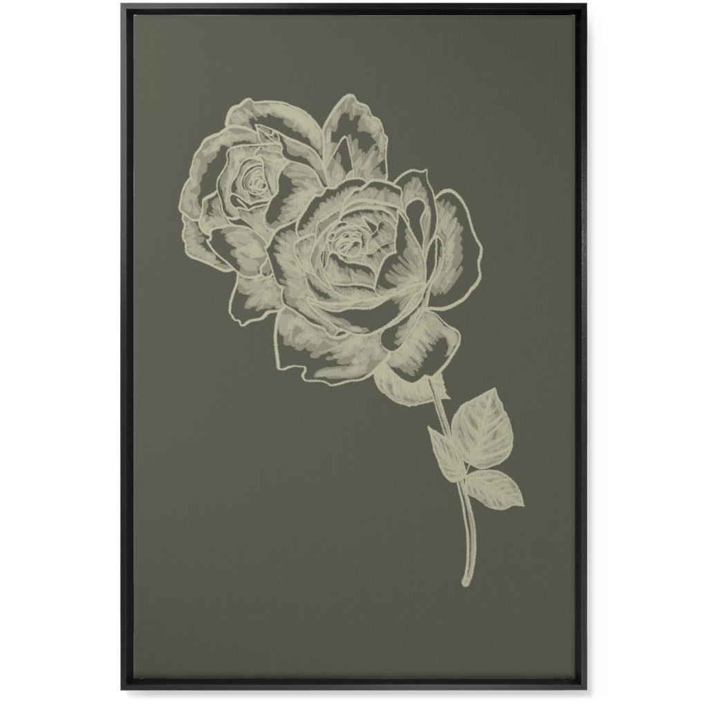 Rose - Neutral Wall Art, Black, Single piece, Canvas, 24x36, Brown, Brown