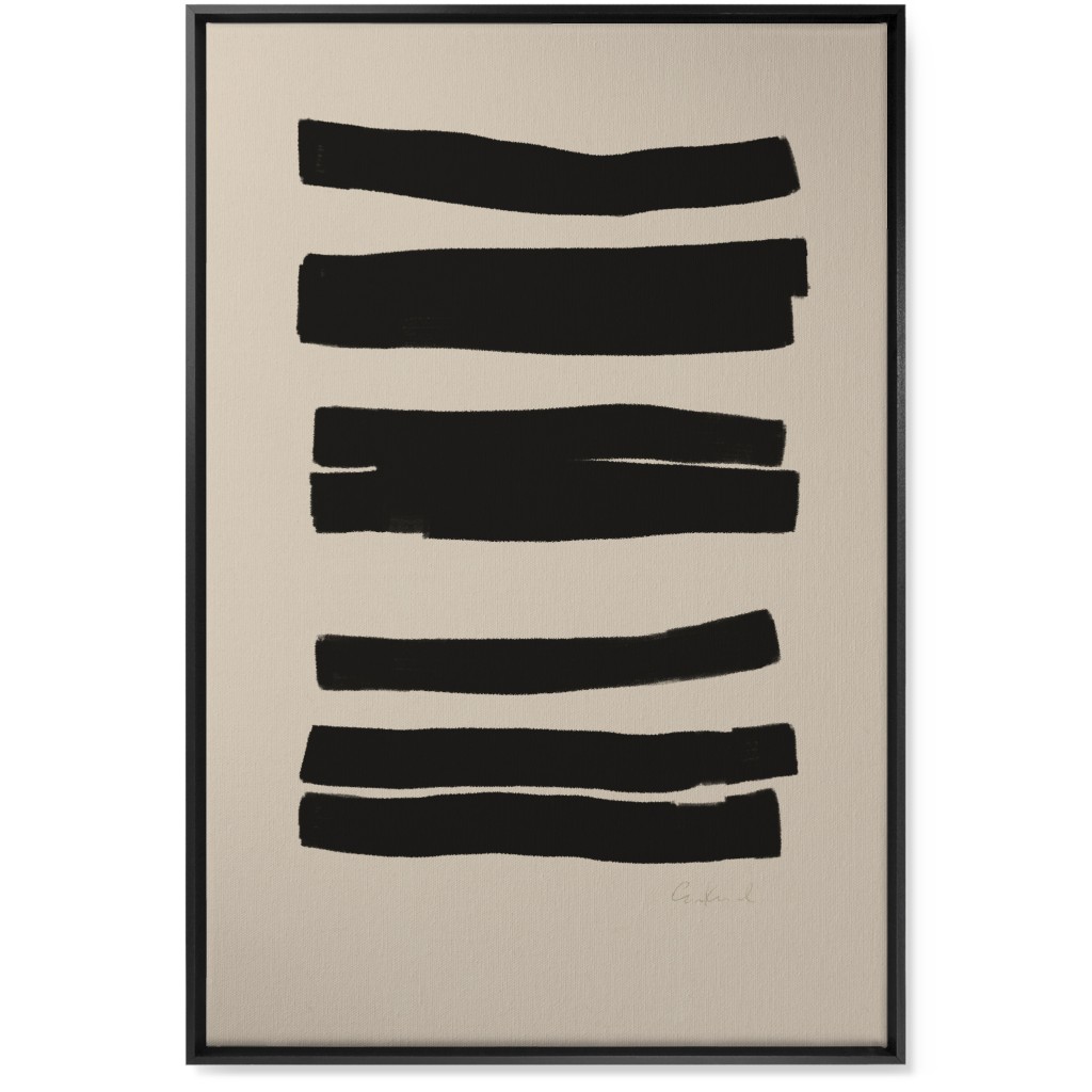 Abstract Bold Stripes I Wall Art, Black, Single piece, Canvas, 24x36, Black, Wheat