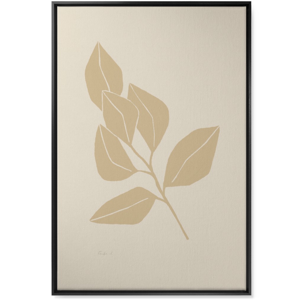 Botanical Ficus - Neutral Wall Art, Black, Single piece, Canvas, 24x36, Beige