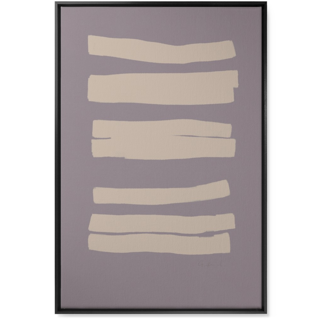 Bold Stripes Abstract Ii Wall Art, Black, Single piece, Canvas, 24x36, Purple