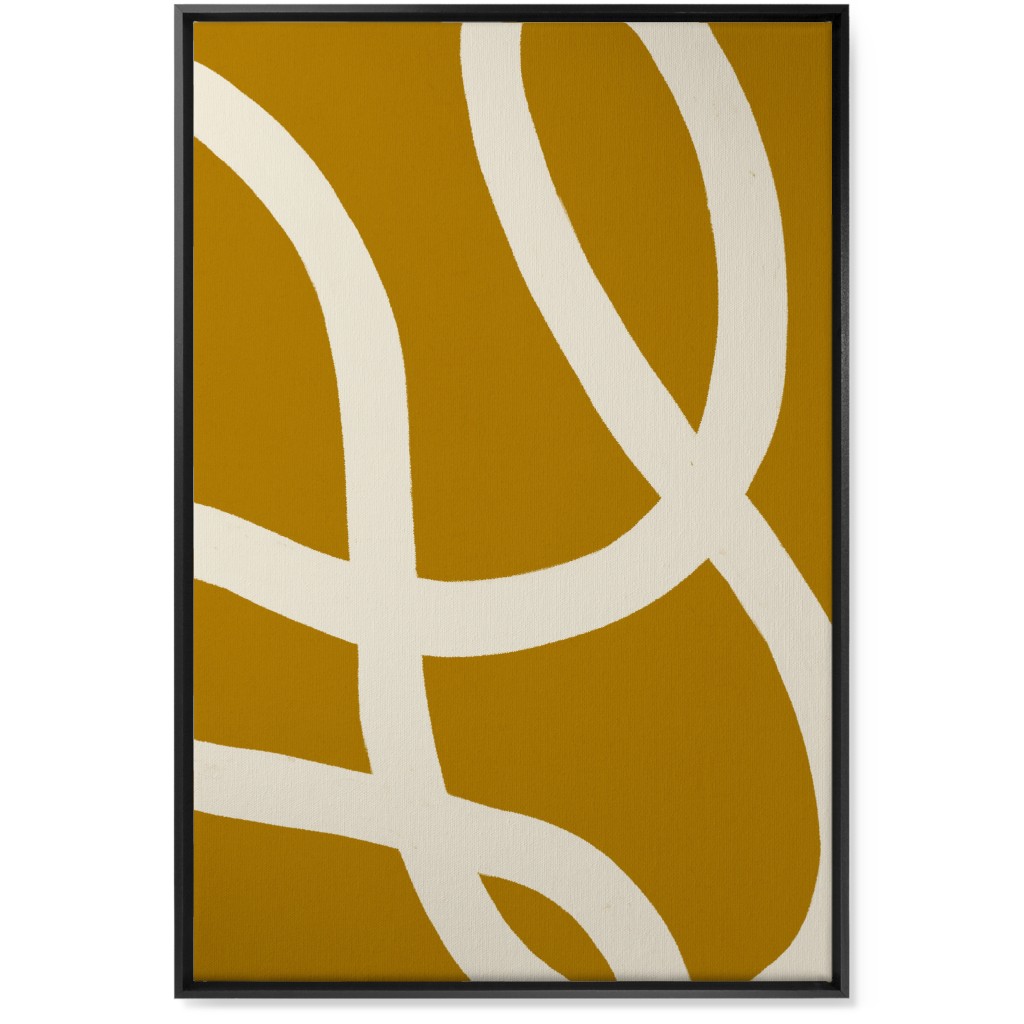 Tangled Brush Strokes I Wall Art, Black, Single piece, Canvas, 24x36, Yellow