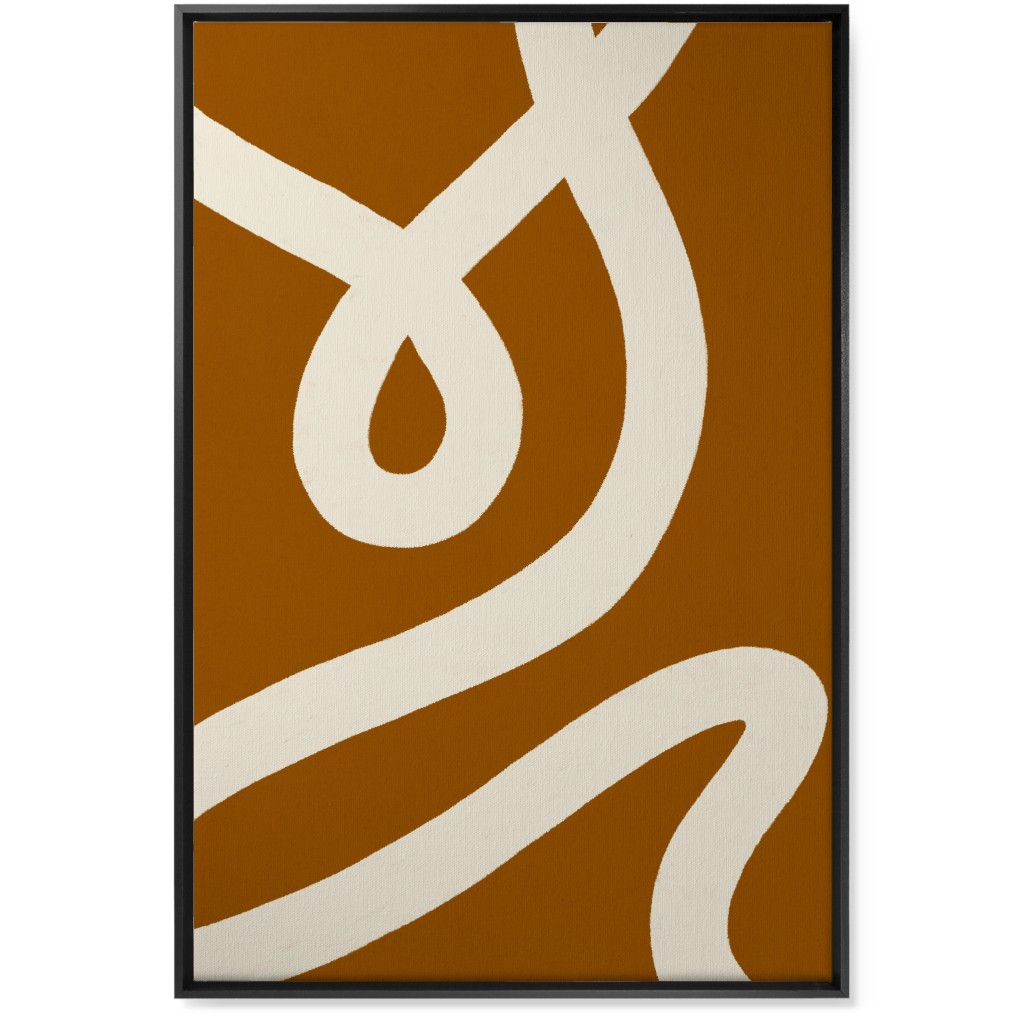 Tangled Brush Strokes V Wall Art, Black, Single piece, Canvas, 24x36, Orange