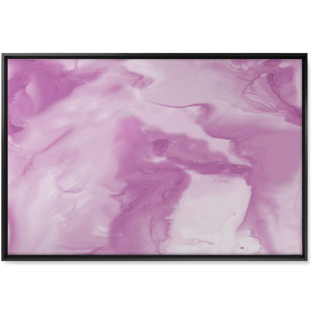 Abstract Watercolor Marble Wall Art, Black, Single piece, Canvas, 24x36, Purple