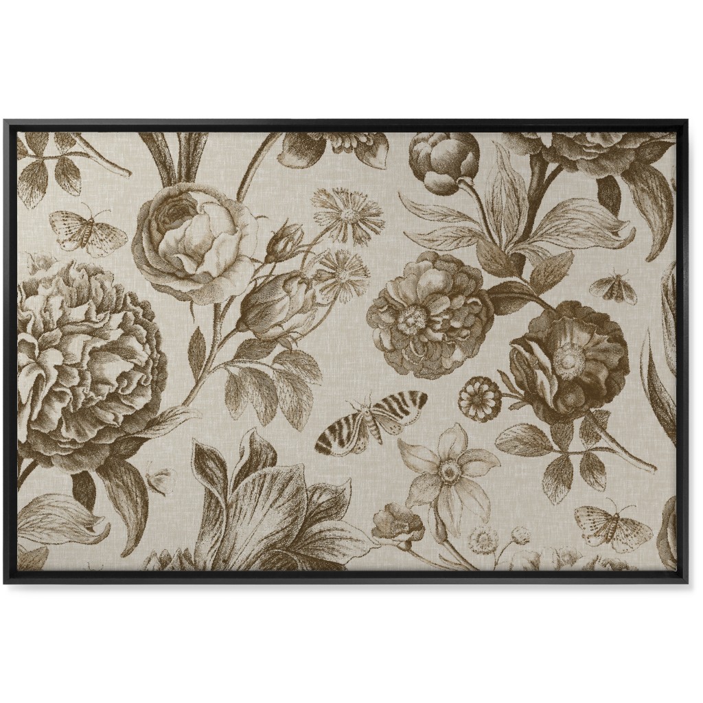 Windsor Botanical in Oyster Wall Art, Black, Single piece, Canvas, 24x36, Brown