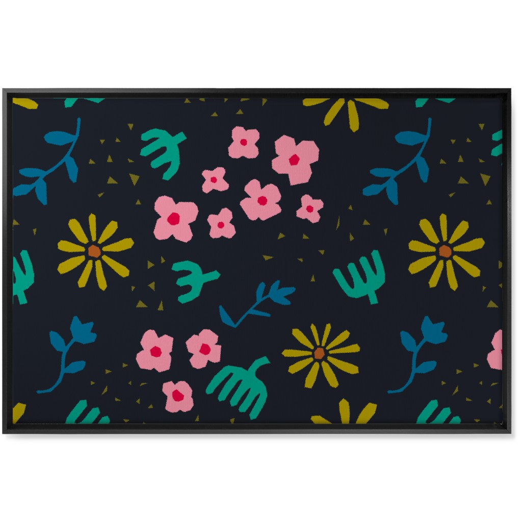Matisse's Garden At Night Wall Art, Black, Single piece, Canvas, 24x36, Multicolor