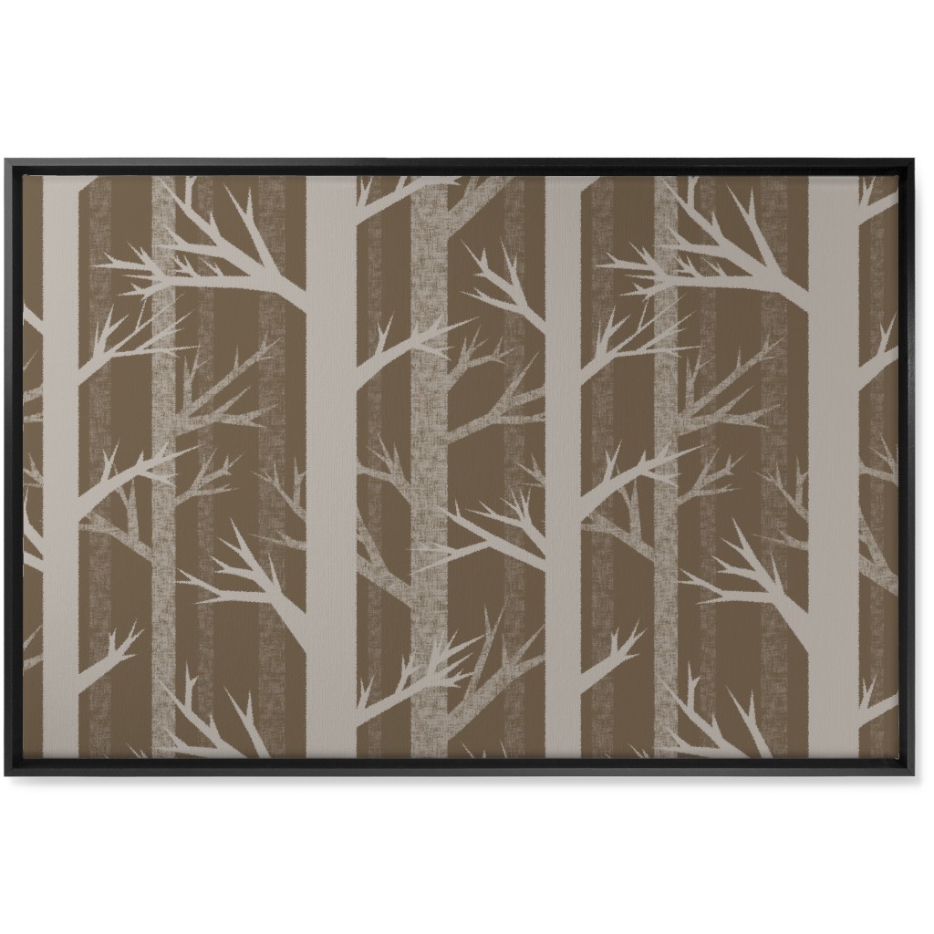 Winter Woods - Fawn Wall Art, Black, Single piece, Canvas, 24x36, Brown, Brown