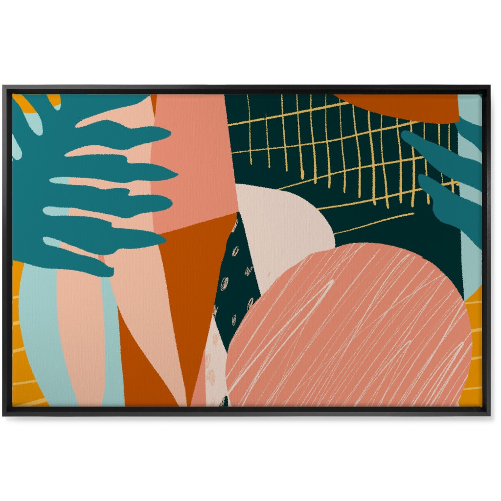 Abstract Collage - Multi Wall Art, Black, Single piece, Canvas, 24x36, Multicolor