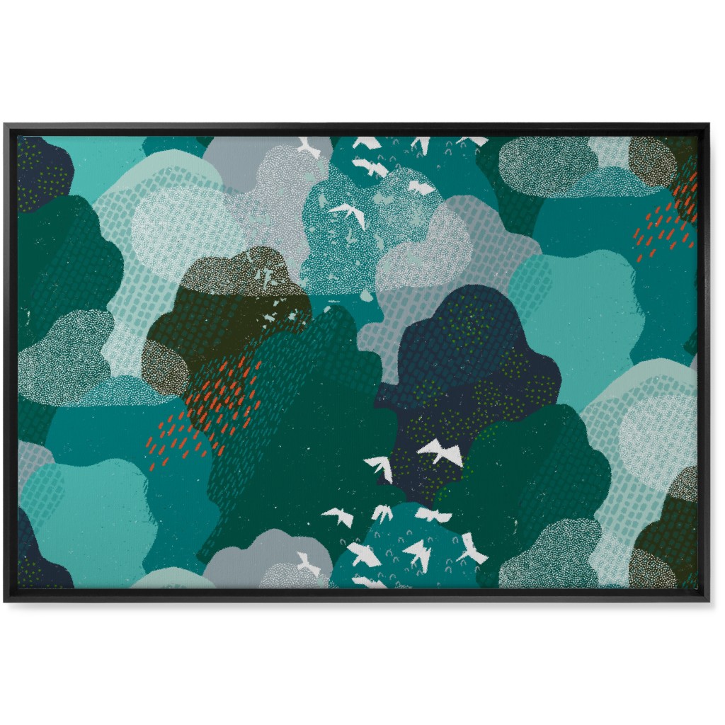 Forest Bird's Eye View - Green Wall Art, Black, Single piece, Canvas, 24x36, Green