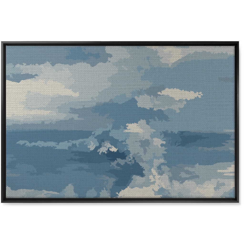 Rough Seas in My Dreams - Blue Wall Art, Black, Single piece, Canvas, 24x36, Blue