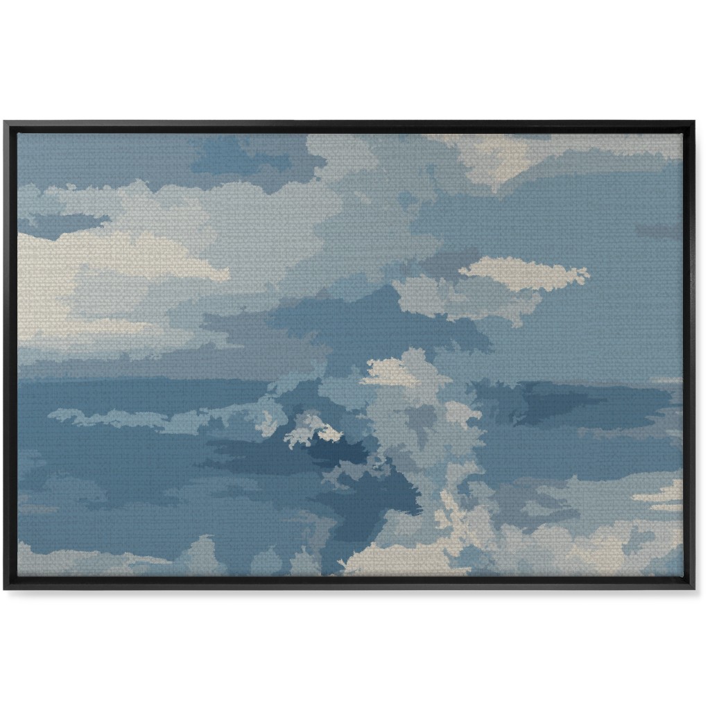 Rough Seas in My Dreams - Blue Wall Art, Black, Single piece, Canvas, 24x36, Blue, True Blue