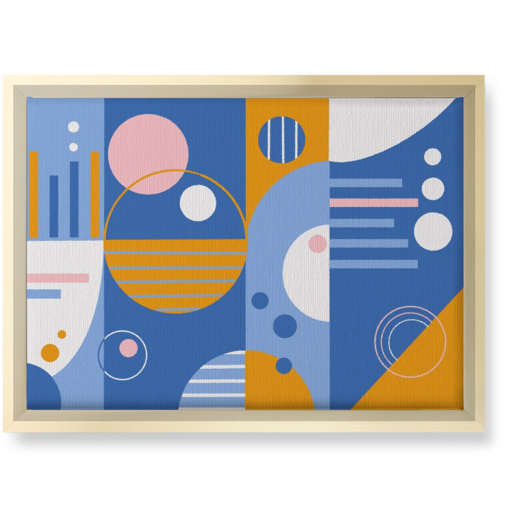 Abstract Playground - Multi Wall Art, Gold, Single piece, Canvas, 10x14, Blue
